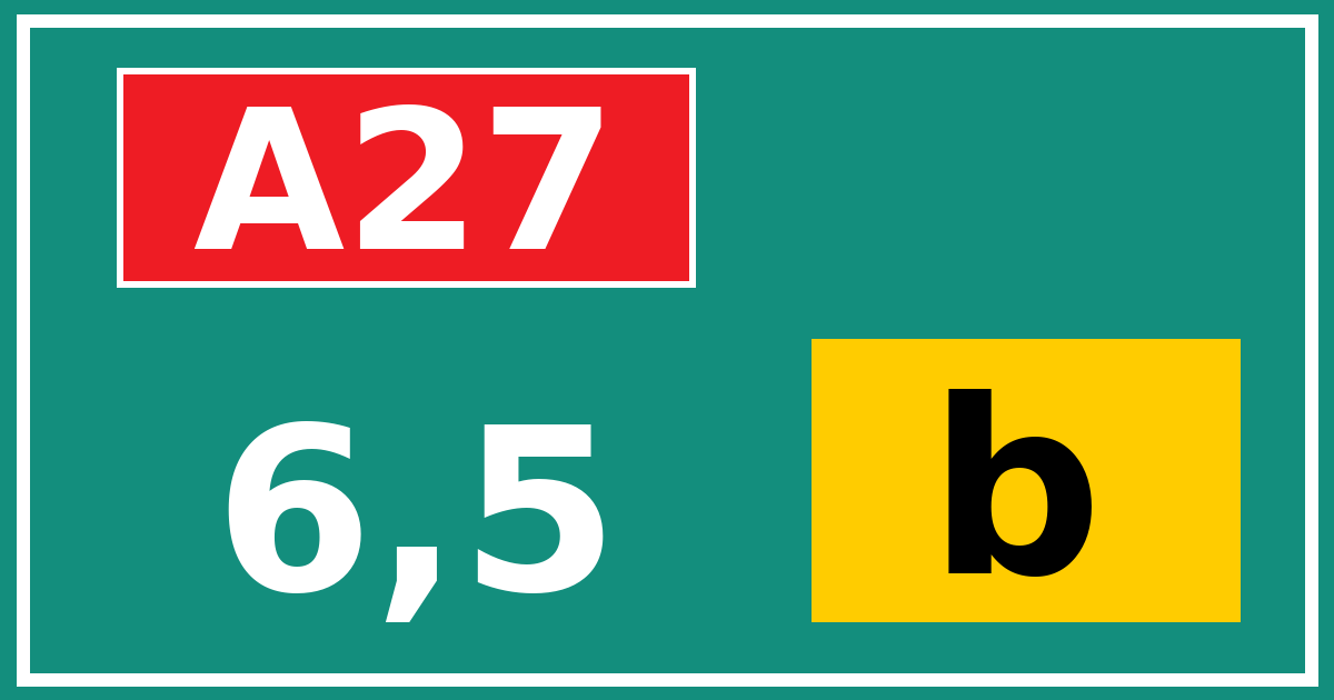 Hectometerbord A27 6,5 letter b