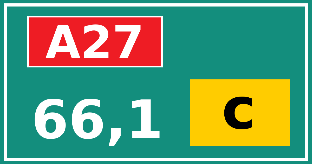 Hectometerbord A27 66,1 letter c