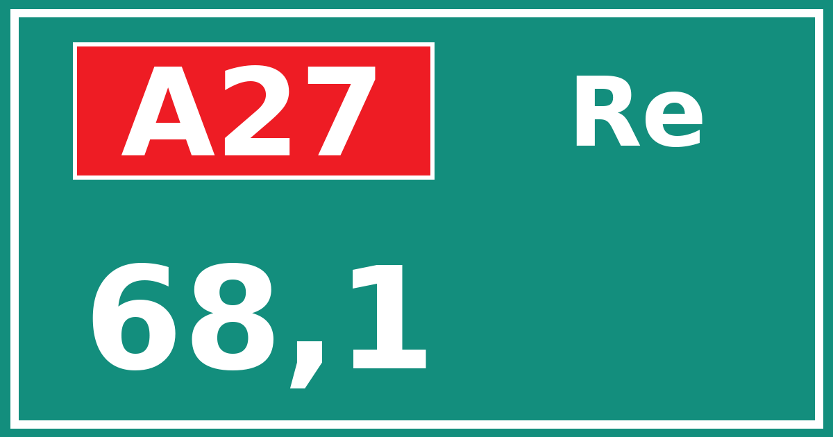 Hectometerbord A27 68,1 zijde Re