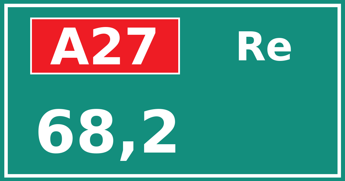 Hectometerbord A27 68,2 zijde Re