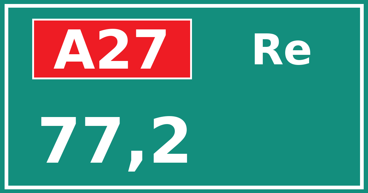 Hectometerbord A27 77,2 zijde Re