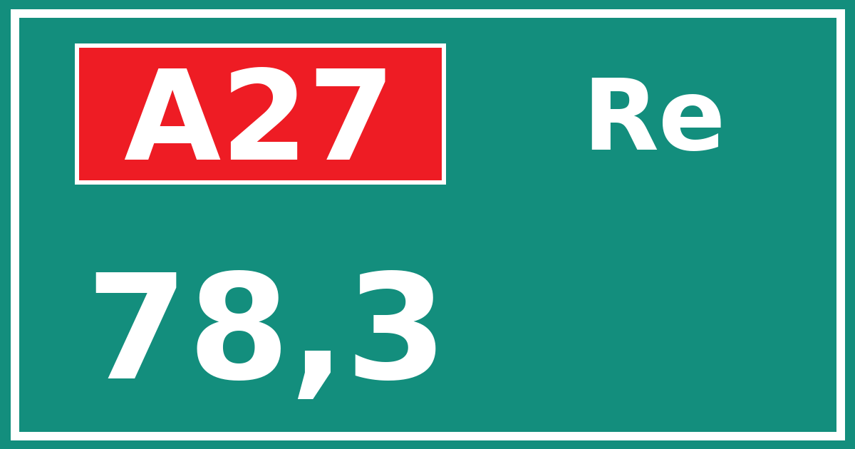 Hectometerbord A27 78,3 zijde Re