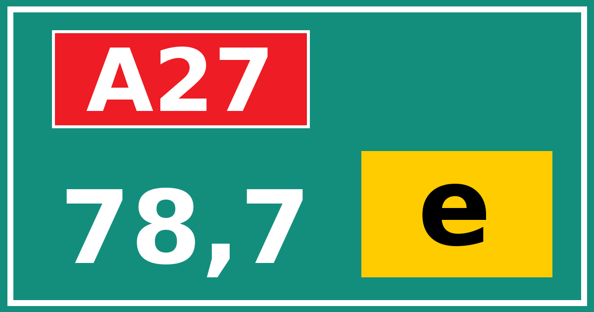 Hectometerbord A27 78,7 letter e