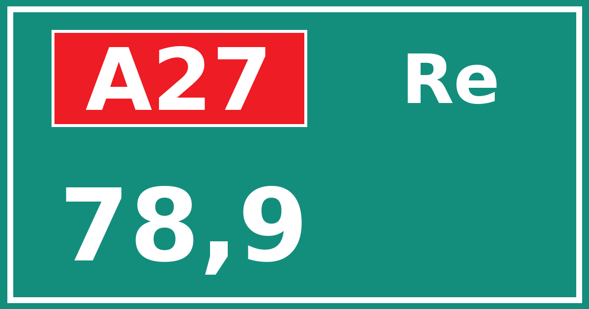 Hectometerbord A27 78,9 zijde Re