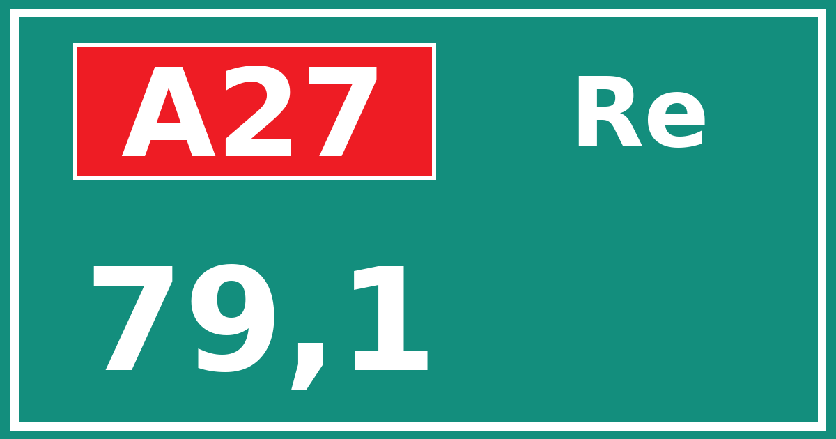 Hectometerbord A27 79,1 zijde Re