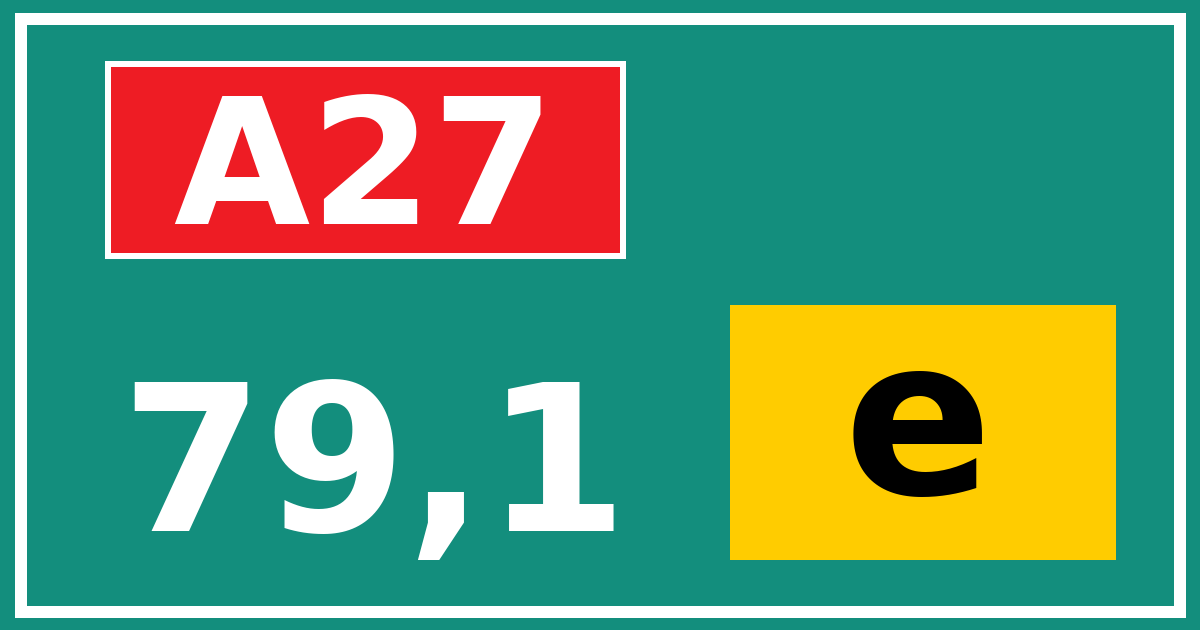 Hectometerbord A27 79,1 letter e