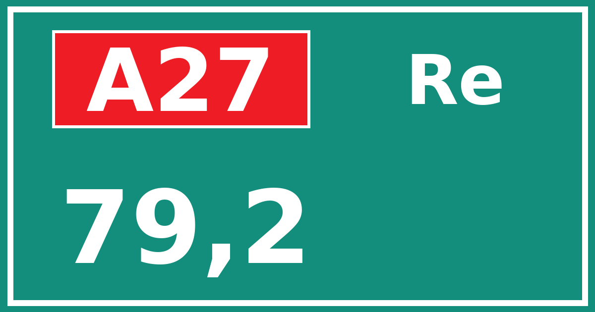 Hectometerbord A27 79,2 zijde Re