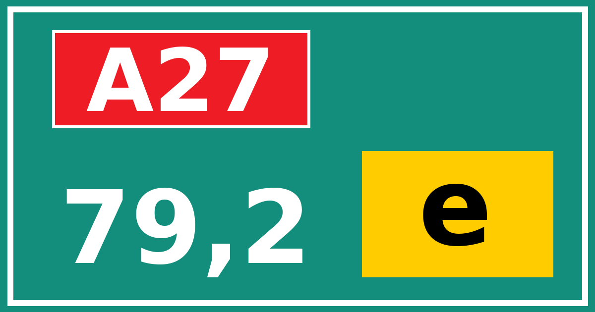 Hectometerbord A27 79,2 letter e