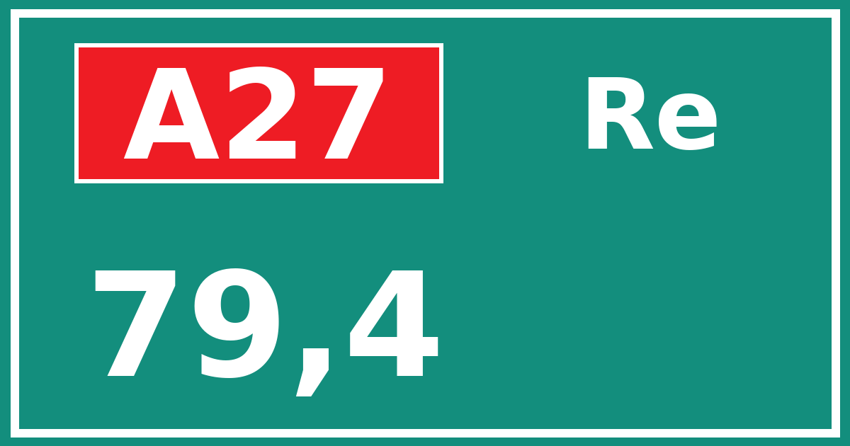 Hectometerbord A27 79,4 zijde Re