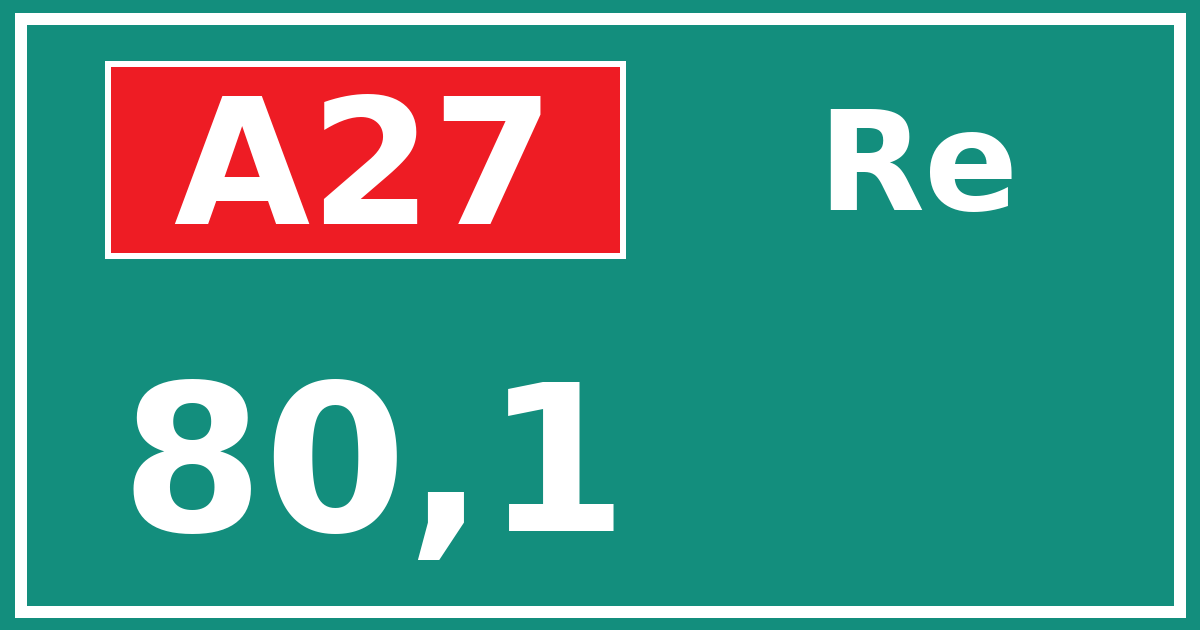 Hectometerbord A27 80,1 zijde Re