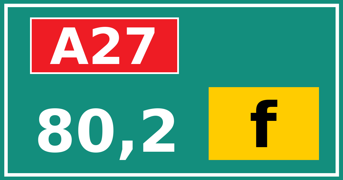 Hectometerbord A27 80,2 letter f