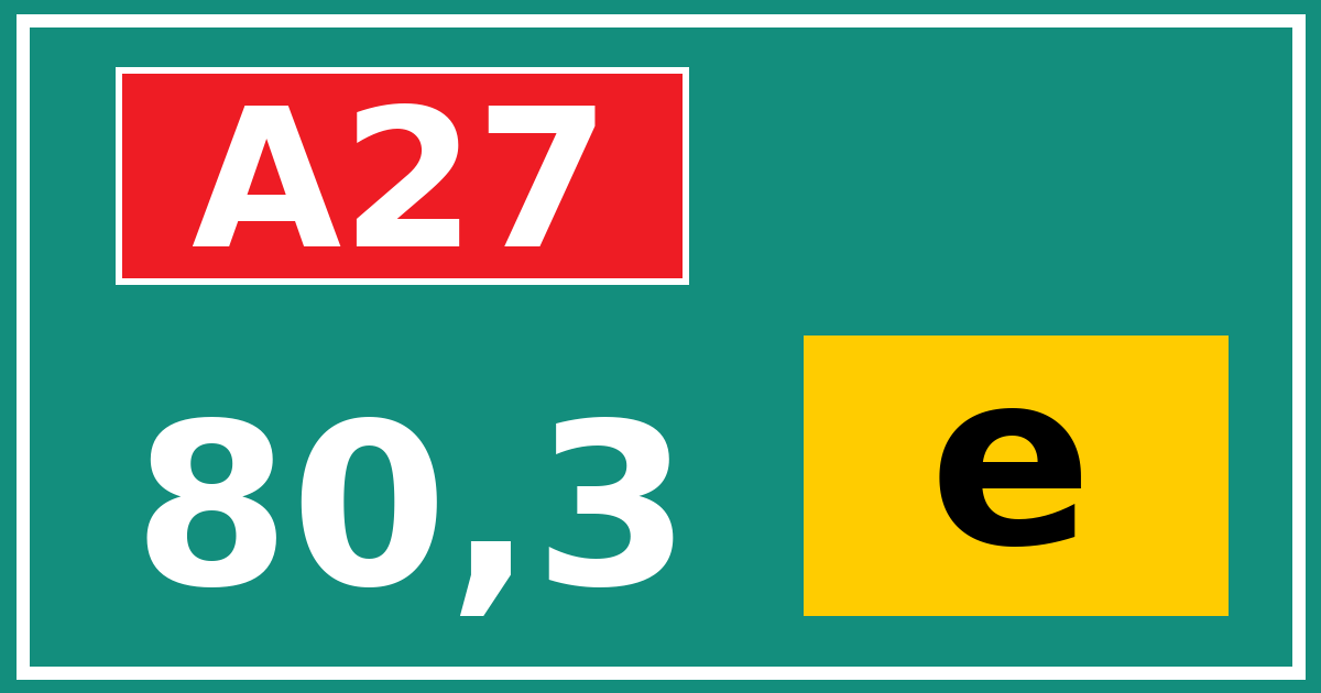 Hectometerbord A27 80,3 letter e