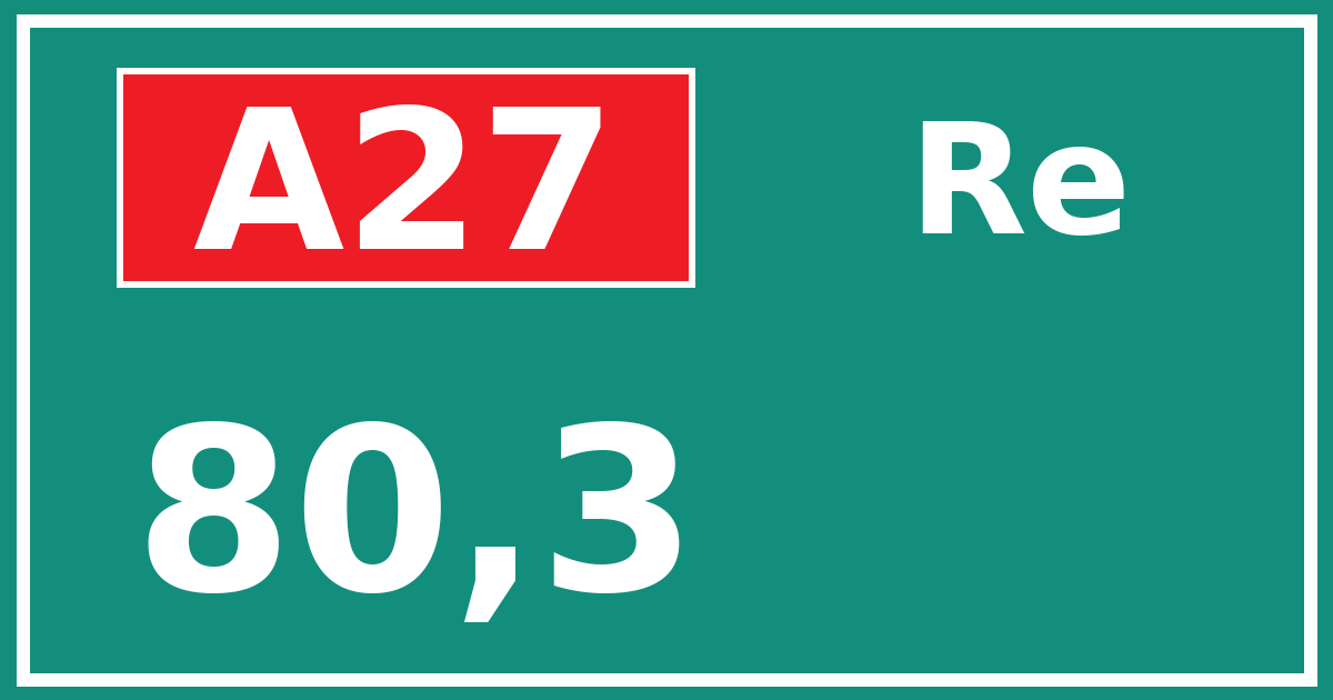Hectometerbord A27 80,3 zijde Re
