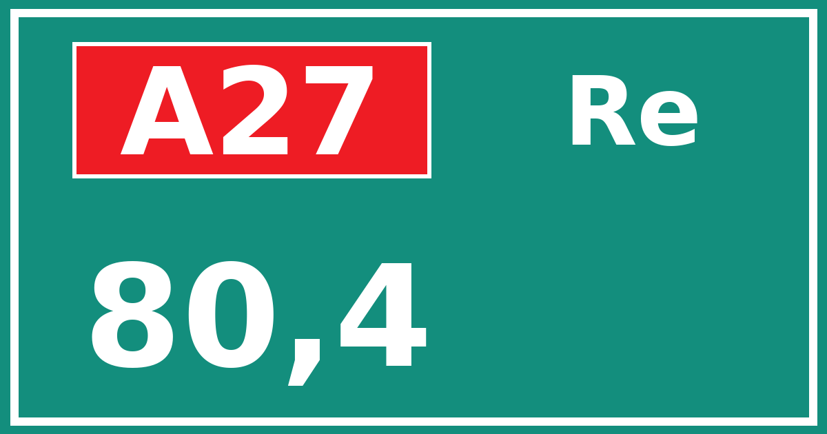 Hectometerbord A27 80,4 zijde Re