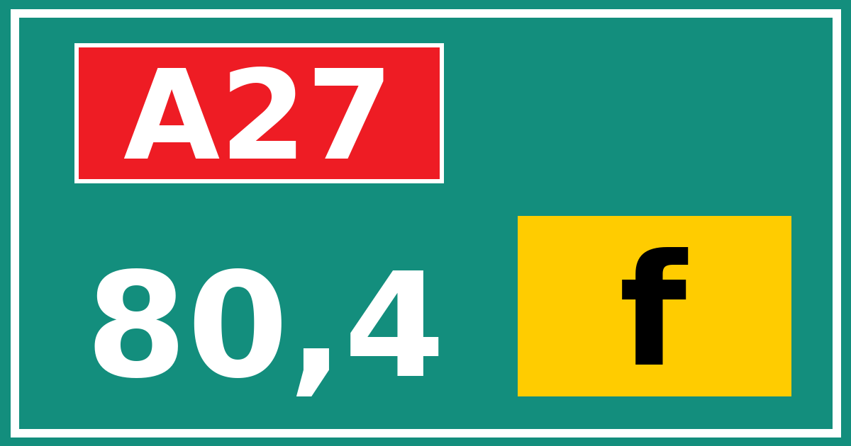 Hectometerbord A27 80,4 letter f