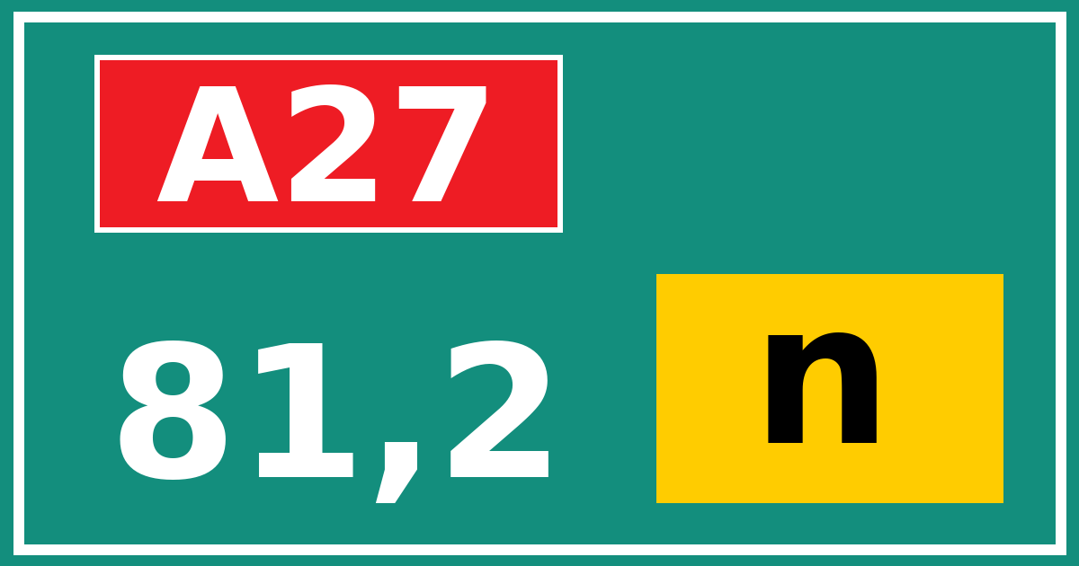 Hectometerbord A27 81,2 letter n