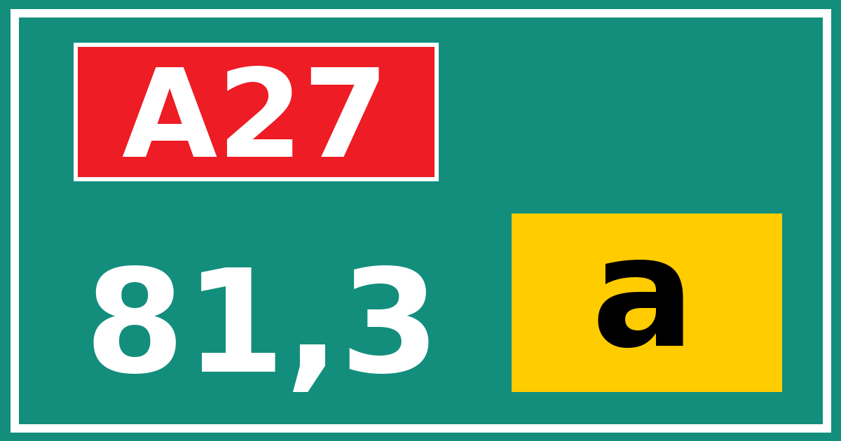 Hectometerbord A27 81,3 letter a