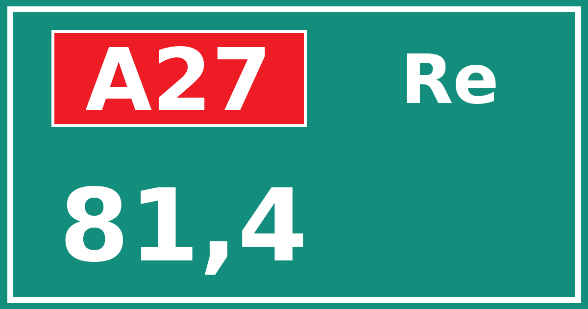 Hectometerbord A27 81,4 zijde Re