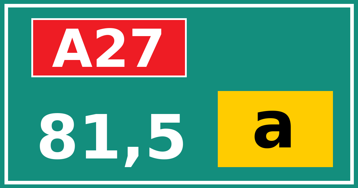 Hectometerbord A27 81,5 letter a