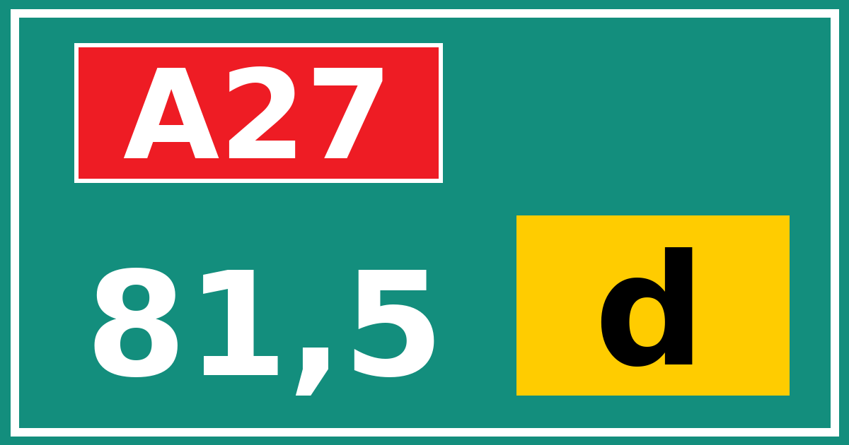 Hectometerbord A27 81,5 letter d