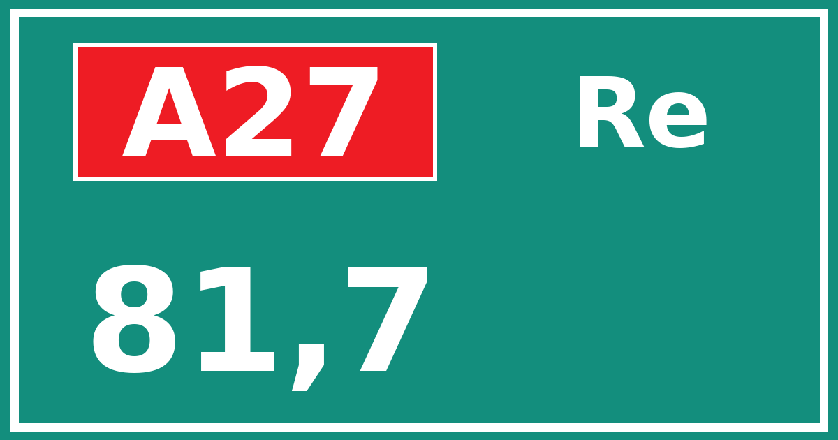 Hectometerbord A27 81,7 zijde Re