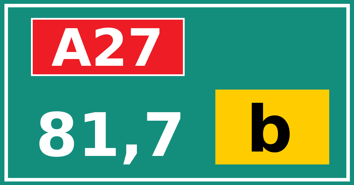 Hectometerbord A27 81,7 letter b