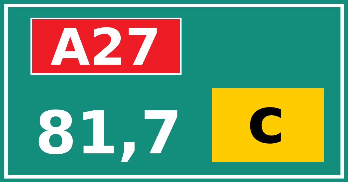 Hectometerbord A27 81,7 letter c