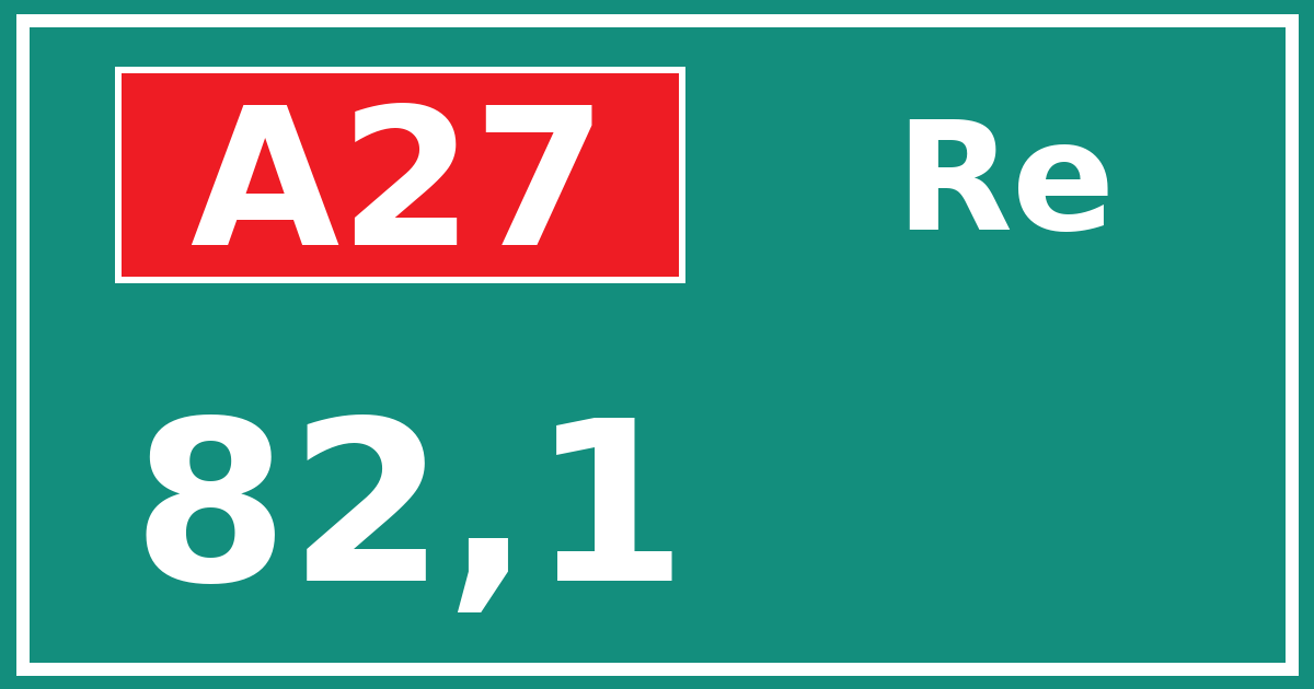 Hectometerbord A27 82,1 zijde Re