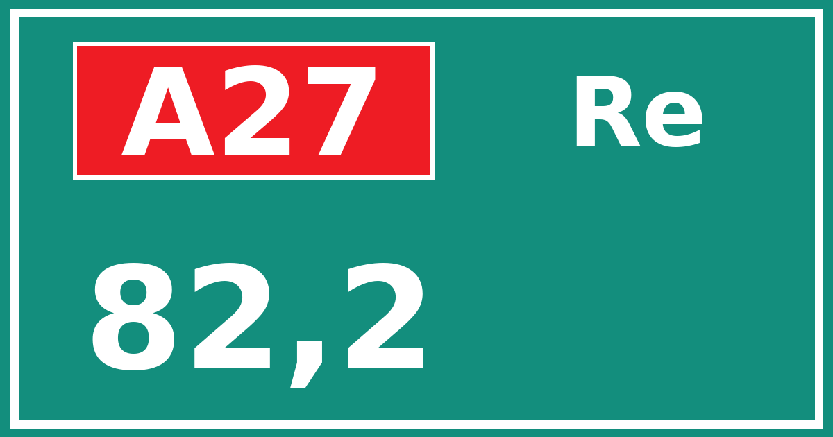 Hectometerbord A27 82,2 zijde Re