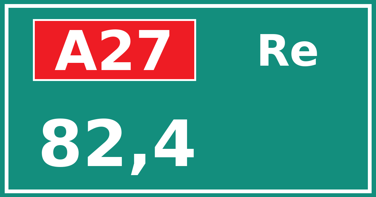 Hectometerbord A27 82,4 zijde Re