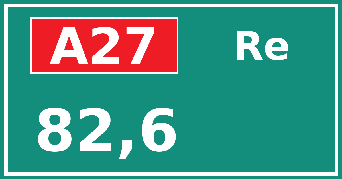 Hectometerbord A27 82,6 zijde Re