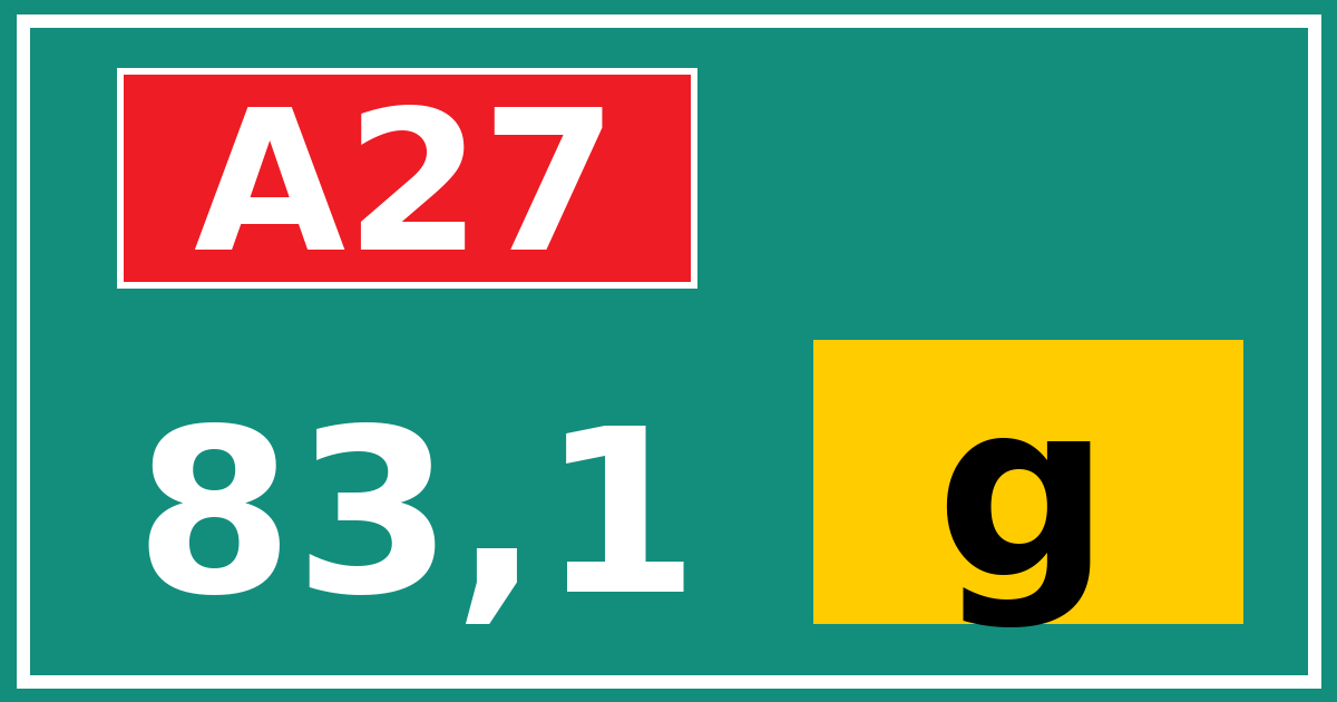 Hectometerbord A27 83,1 letter g