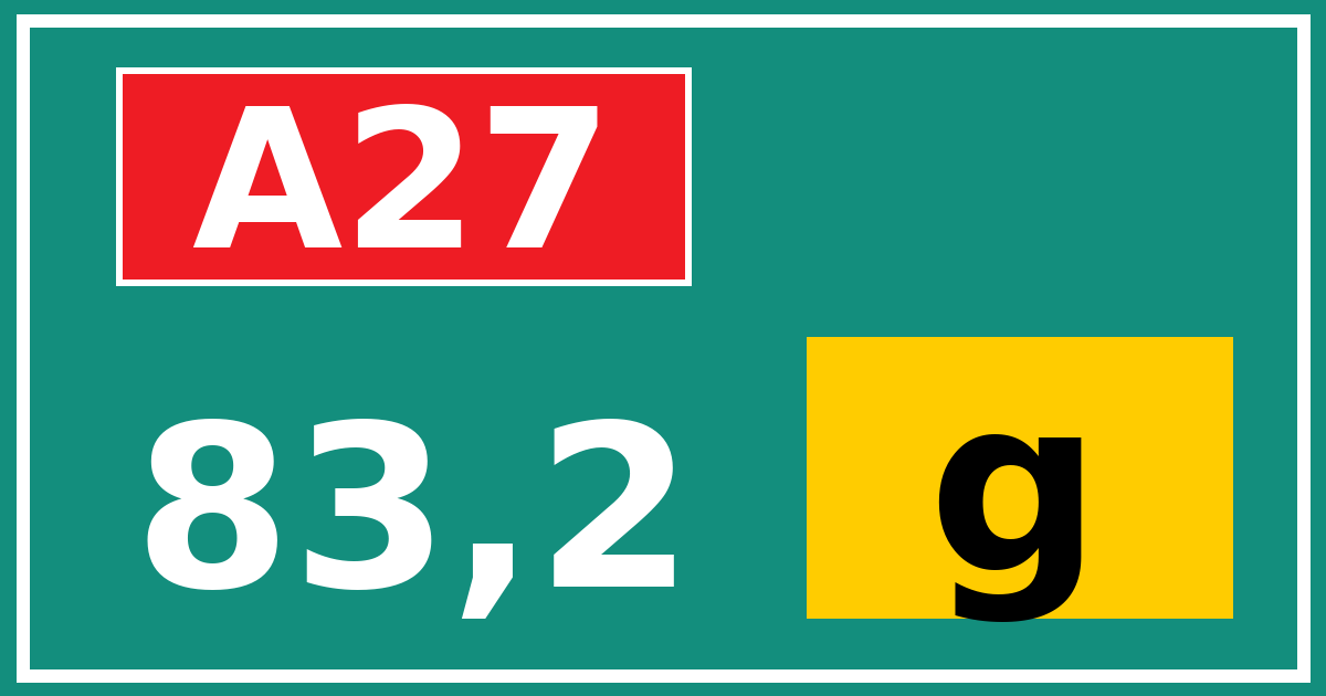 Hectometerbord A27 83,2 letter g
