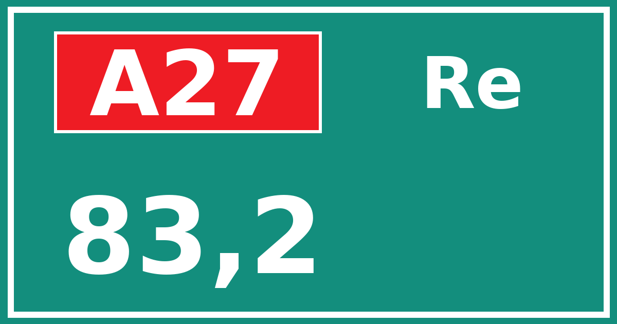 Hectometerbord A27 83,2 zijde Re