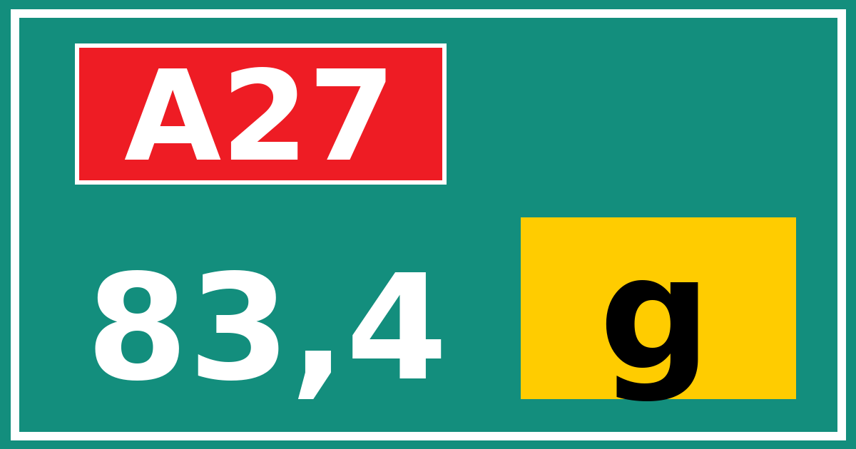 Hectometerbord A27 83,4 letter g