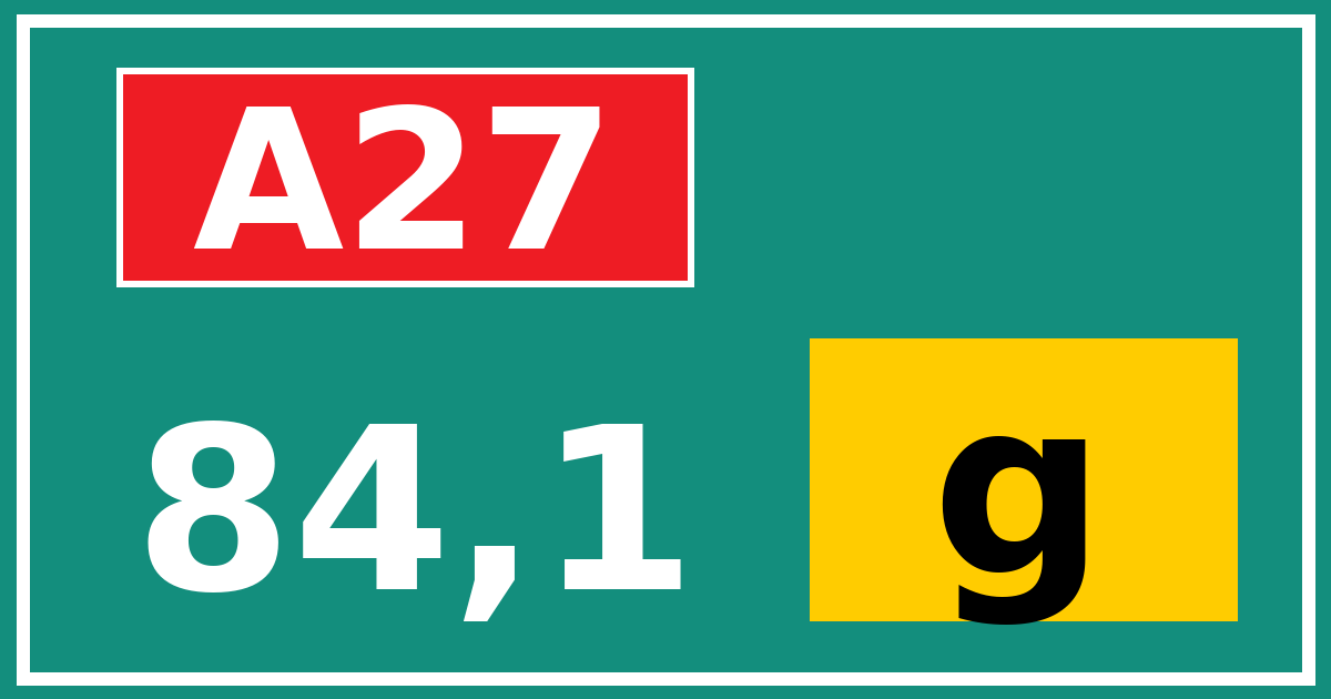 Hectometerbord A27 84,1 letter g