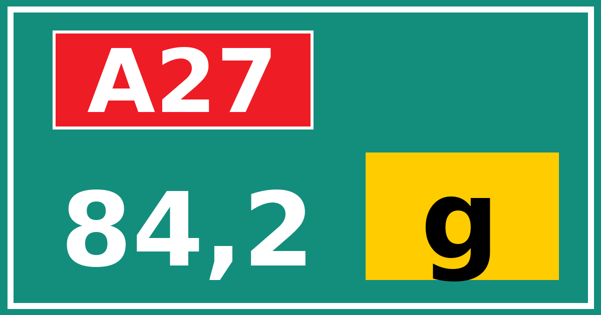 Hectometerbord A27 84,2 letter g