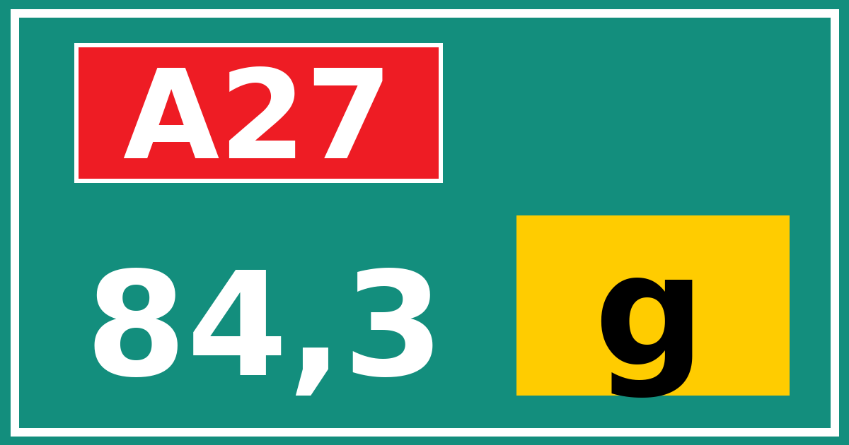 Hectometerbord A27 84,3 letter g