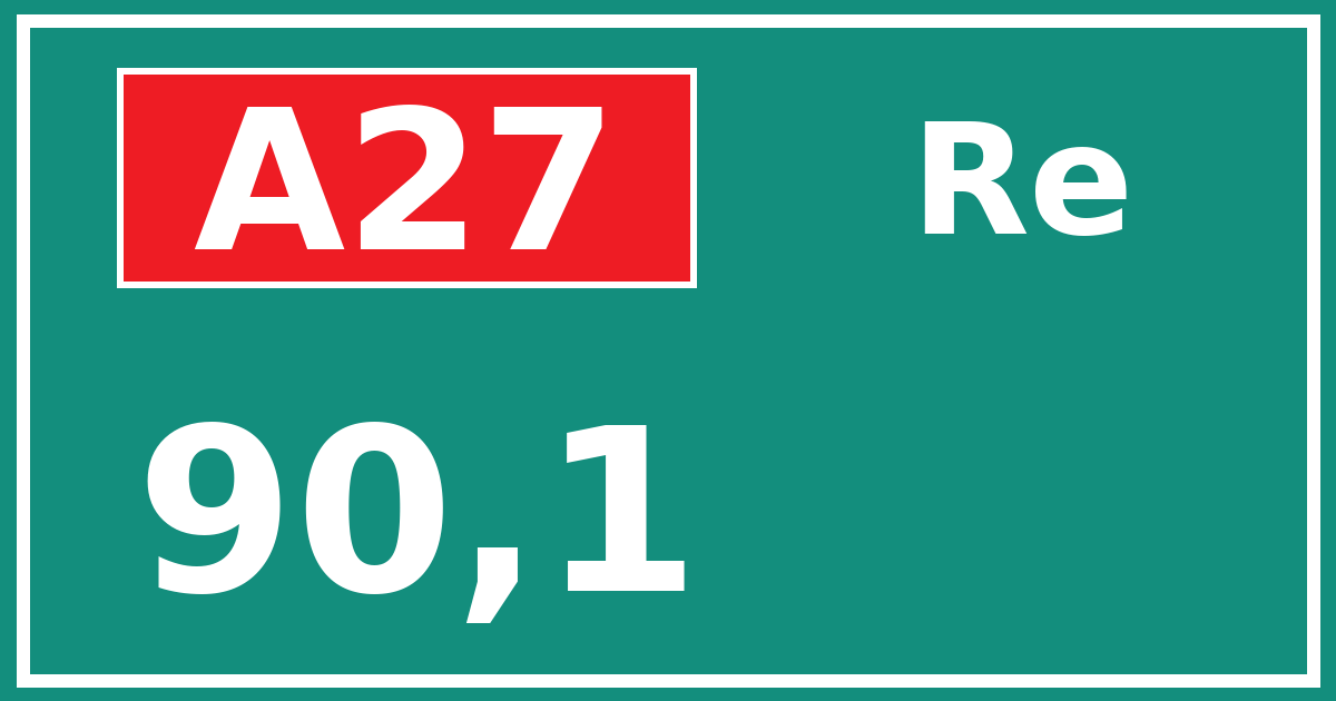 Hectometerbord A27 90,1 zijde Re