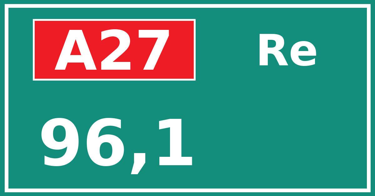 Hectometerbord A27 96,1 zijde Re