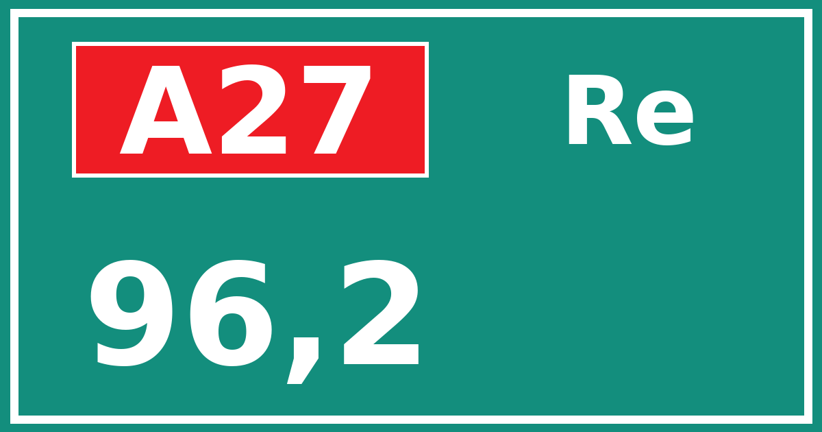 Hectometerbord A27 96,2 zijde Re