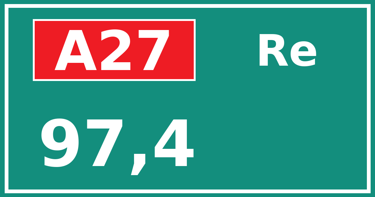 Hectometerbord A27 97,4 zijde Re