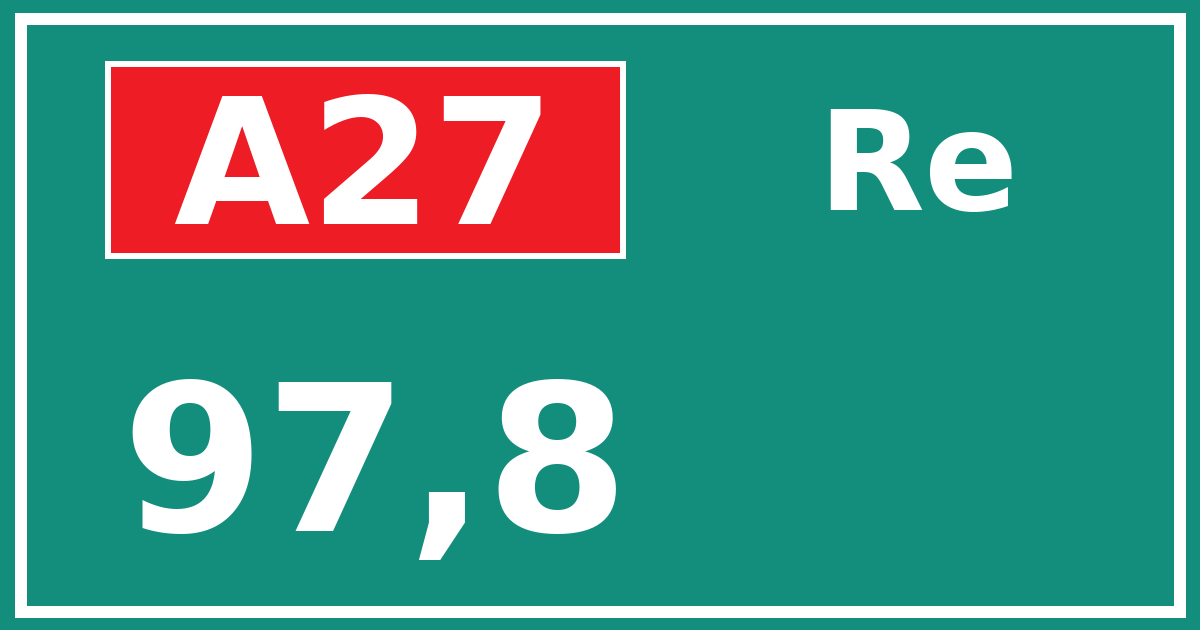 Hectometerbord A27 97,8 zijde Re