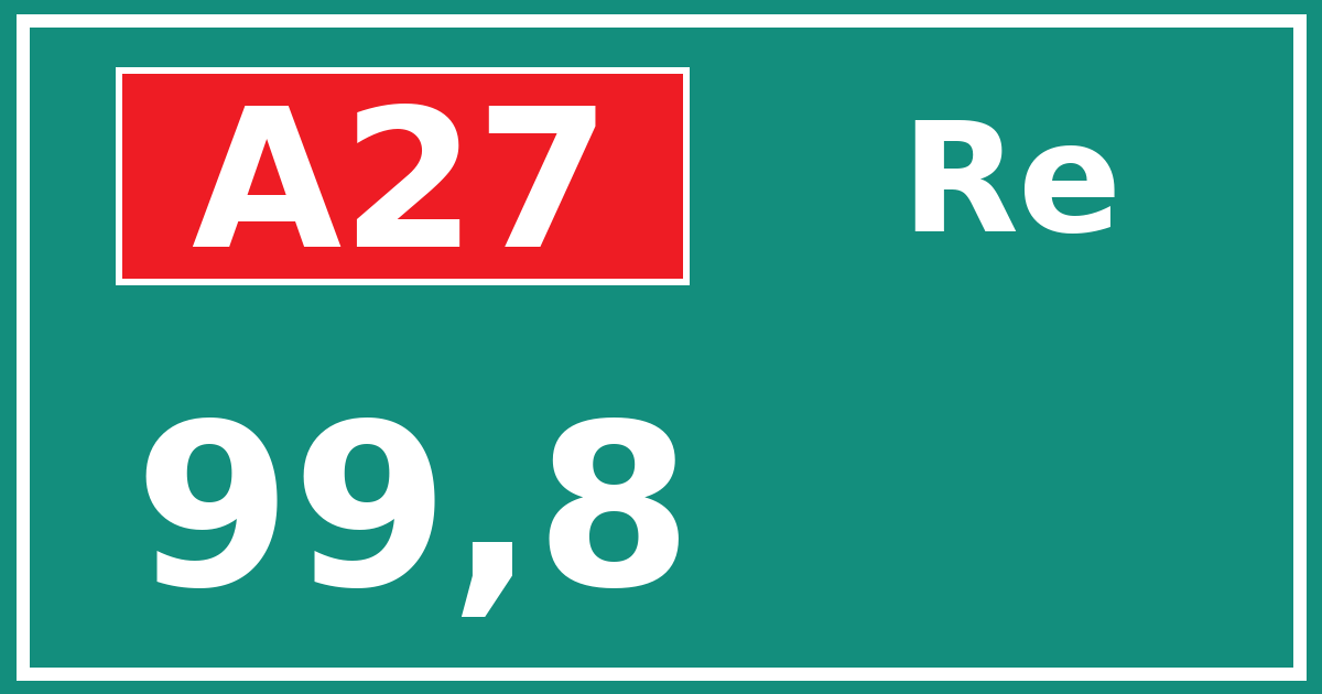 Hectometerbord A27 99,8 zijde Re