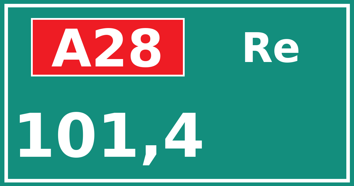 Hectometerbord A28 101,4 zijde Re
