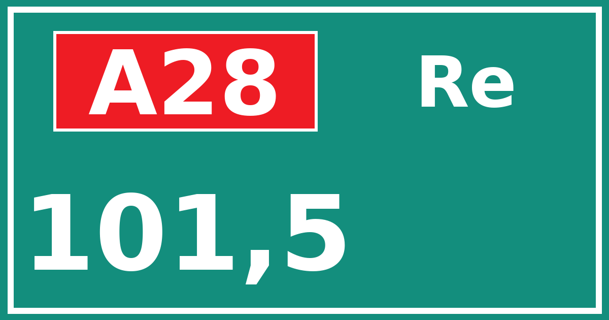 Hectometerbord A28 101,5 zijde Re