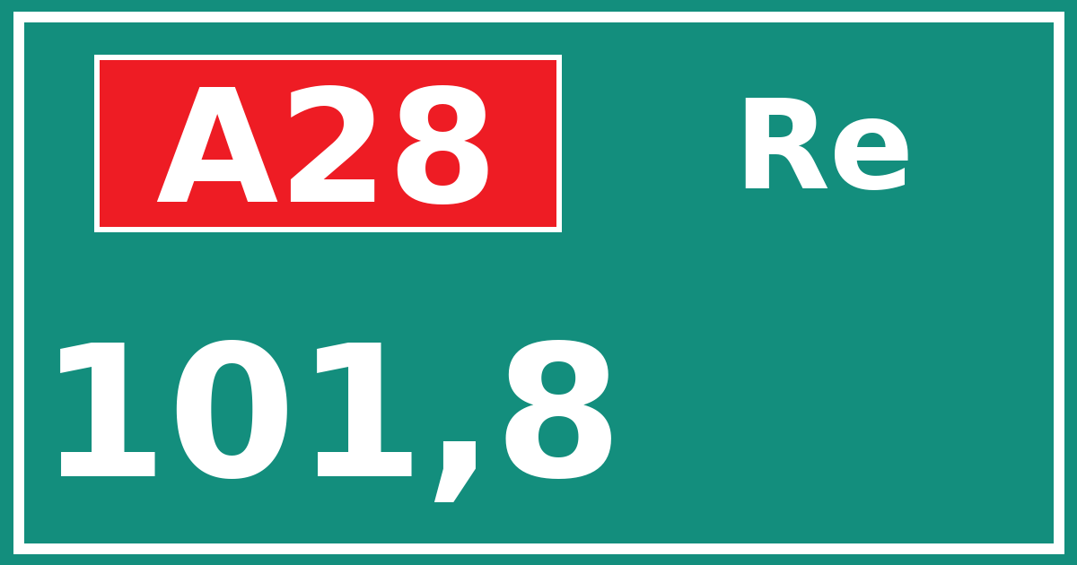 Hectometerbord A28 101,8 zijde Re