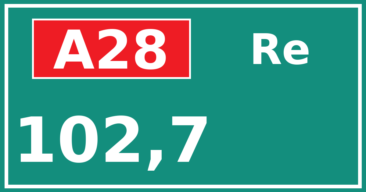 Hectometerbord A28 102,7 zijde Re
