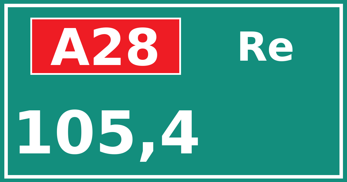 Hectometerbord A28 105,4 zijde Re