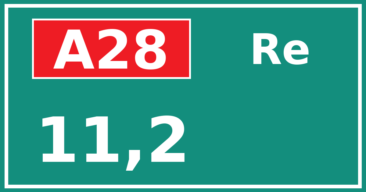 Hectometerbord A28 11,2 zijde Re